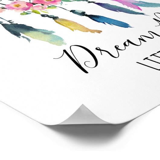 Dream Big Little One Dreamcatcher Baby Kinderzimme Poster (Ecke)