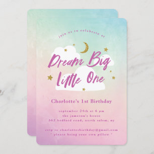 Dream Big Little One Einladung zum 1. Geburtstag
