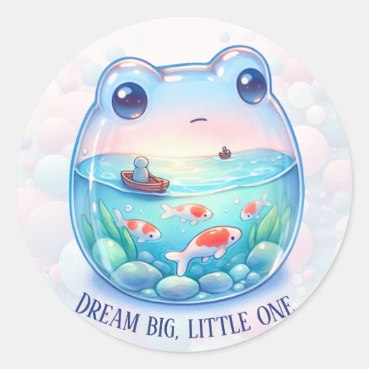 Dream Big, Little One - Frog - Runder Aufkleber (Vorderseite)
