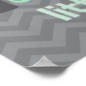 Dream Big Little One - Graue und grüne Elefanten Poster (Ecke)