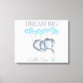 Dream Big Little One Niedlich Baby Boy Elephant Leinwanddruck