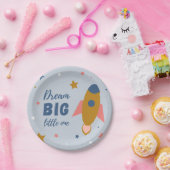 Dream Big Little One Niedlich Cartoon Space Rocket Pappteller (Party)