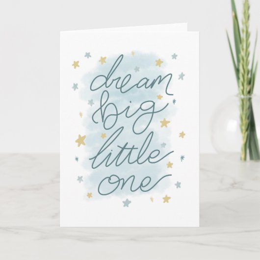 Dream Big Little One Pastel Stars Karte (Vorderseite)