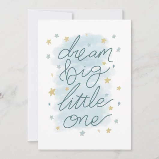 Dream Big Little One Pastel Stars Karte (Vorderseite)