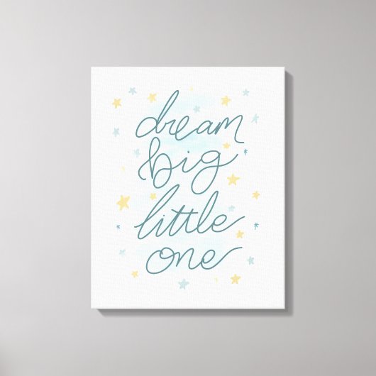 Dream Big Little One Pastel Stars Leinwanddruck (Vorderseite)