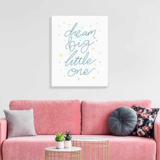 Dream Big Little One Pastel Stars Leinwanddruck (Insitu (Wohnzimmer))