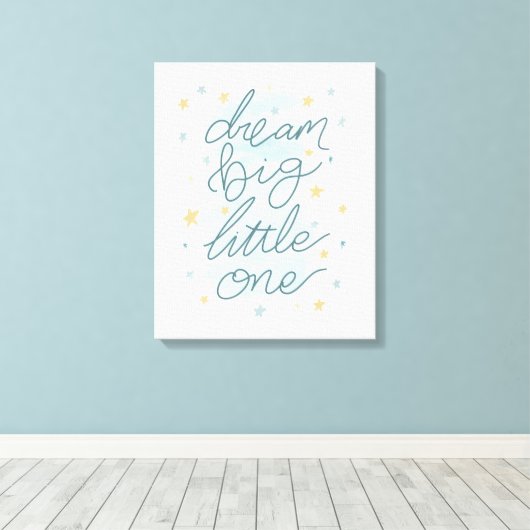 Dream Big Little One Pastel Stars Leinwanddruck (Insitu (Holzboden))