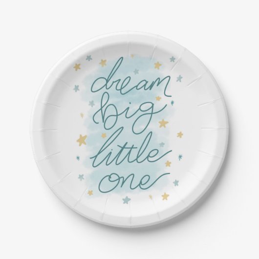 Dream Big Little One Pastel Stars Pappteller (Vorderseite)