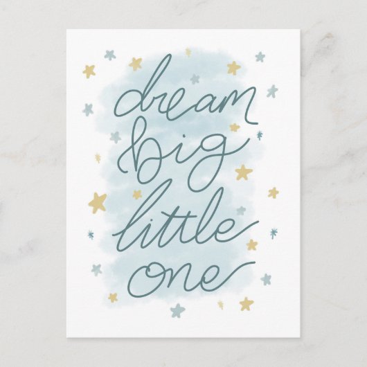 Dream Big Little One Pastel Stars Postkarte (Vorderseite)