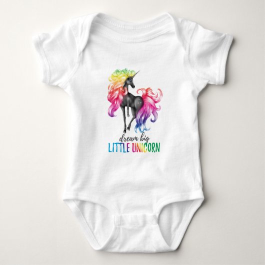 Dream Big Little Unicorn Baby Bodysuit Baby Strampler (Vorderseite)