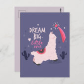 Dream Big Llama Postkarte (Vorne/Hinten)