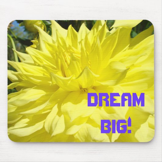 Dream Big! Mauspad Gelbe Dahlia Blume (Vorne)