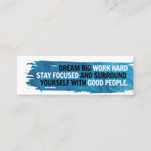 Dream Big Mini Card mit Herzreferenz zurück Mini Visitenkarte