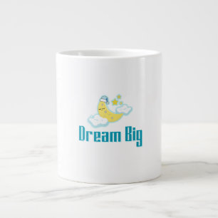 Dream Big - Minimales ästhetisches Moon & Stars De Jumbo-Tasse