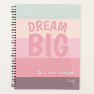 Dream Big Mint Pink Moderner Weekly undated Planne Planer