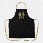 Dream Big Motivierend Monogram Initial Gold Black Schürze (Vorderseite)