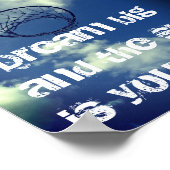 Dream Big Motivierend Netball Zitat Poster (Ecke)