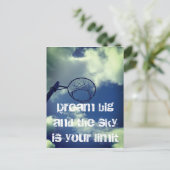 Dream Big Motivierend Netball Zitat Postkarte (Stehend Vorderseite)