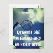 Dream Big Motivierend Netball Zitat Postkarte (Vorne/Hinten)