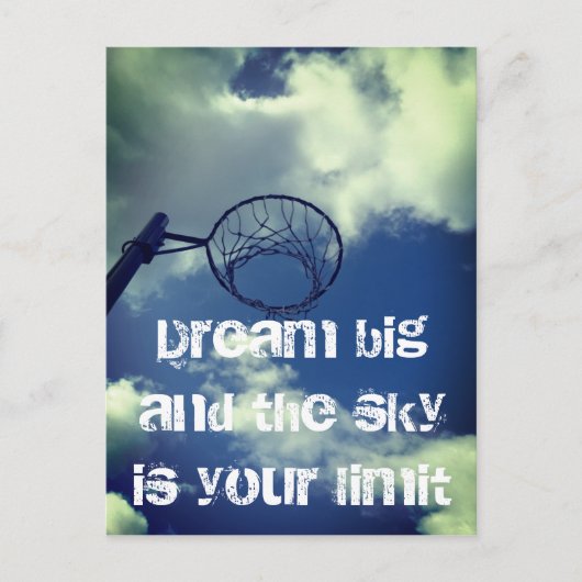 Dream Big Motivierend Netball Zitat Postkarte (Vorderseite)