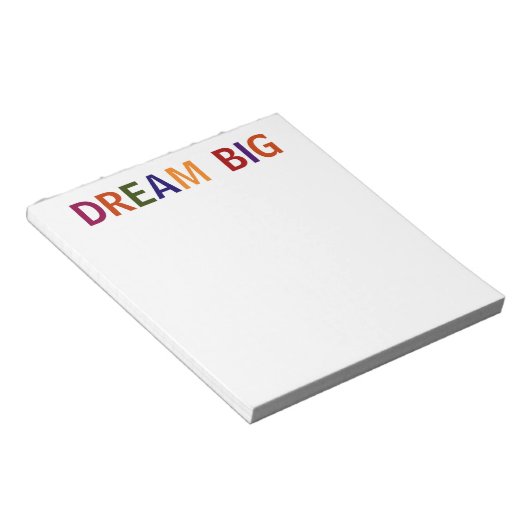 Dream Big Multicolored Notizblock (angewinkelt)