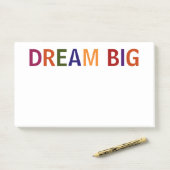 Dream Big Multicolored Post-it Klebezettel (Auf Schreibtisch)