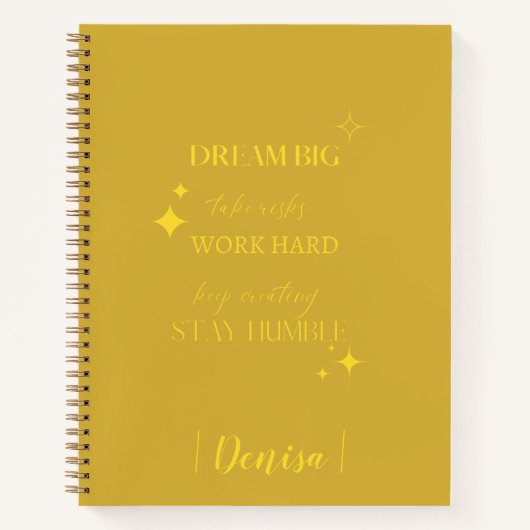 Dream Big | Name Journal hinzufügen Notizblock (Vorderseite)