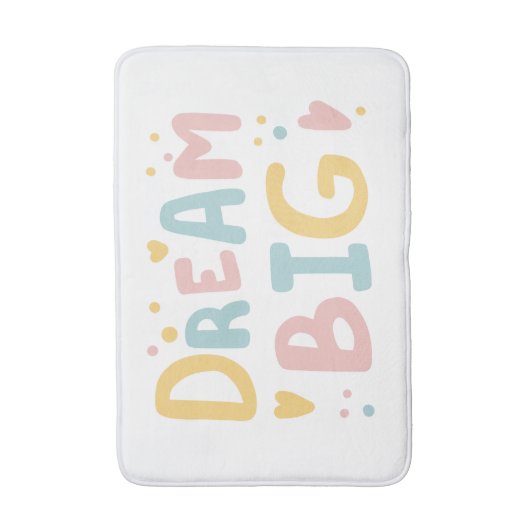 Dream Big Pastel Hearts Badematte (Vorderseite Vertikal)