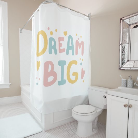 Dream Big Pastel Hearts Duschvorhang (Beispiel)