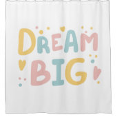 Dream Big Pastel Hearts Duschvorhang (Vorderseite)