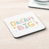Dream Big Pastel Hearts Getränkeuntersetzer (Linke Seite)