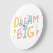 Dream Big Pastel Hearts Große Wanduhr (Winkel)