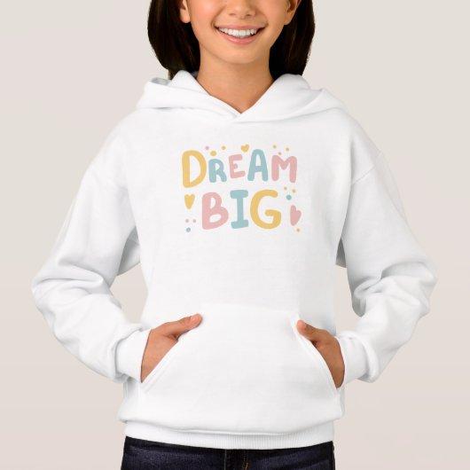 Dream Big Pastel Hearts Hoodie (Vorderseite)