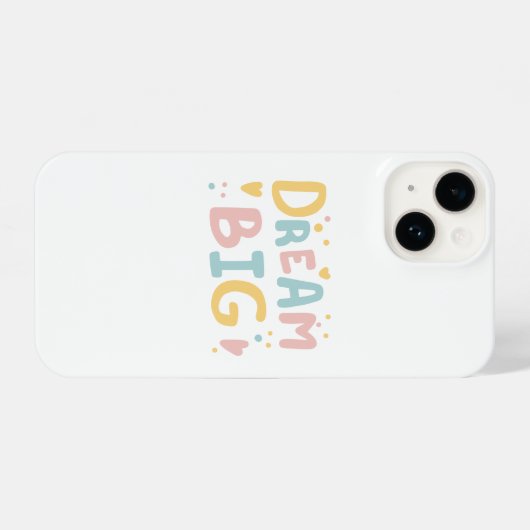 Dream Big Pastel Hearts iPhone Hülle (Rückseite (Horizontal))