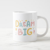 Dream Big Pastel Hearts Jumbo-Tasse (Rechts)