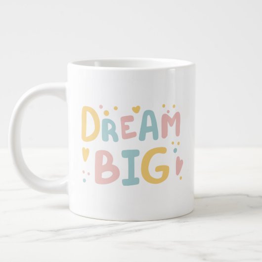 Dream Big Pastel Hearts Jumbo-Tasse (Links)