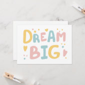 Dream Big Pastel Hearts Karte (Vorderseite/Rückseite Beispiel)