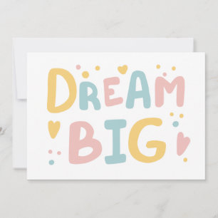 Dream Big Pastel Hearts Karte