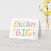 Dream Big Pastel Hearts Karte (Gelbe Blume)