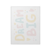 Dream Big Pastel Hearts Notizblock (Rotiert)