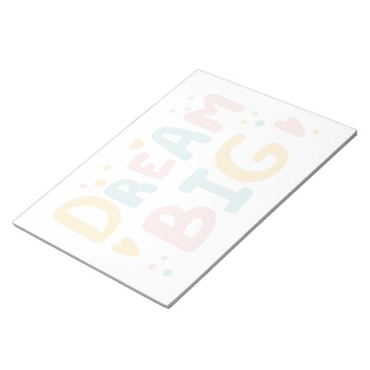 Dream Big Pastel Hearts Notizblock (angewinkelt)