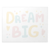 Dream Big Pastel Hearts Notizblock (Vorderseite)