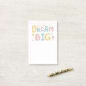 Dream Big Pastel Hearts Post-it Klebezettel (Auf Schreibtisch)