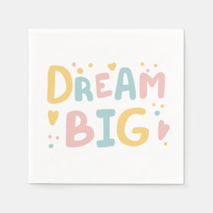 Dream Big Pastel Hearts Serviette