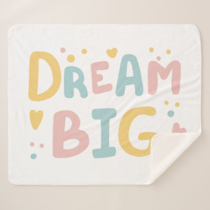 Dream Big Pastel Hearts Sherpadecke