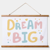 Dream Big Pastel Hearts Wandteppich Mit Holzrahmen (Vorne)
