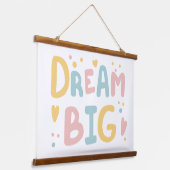 Dream Big Pastel Hearts Wandteppich Mit Holzrahmen (Gewinkelt)