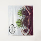 Dream Big Phrase Green Sukkulent Wandteppich (Vorderseite)