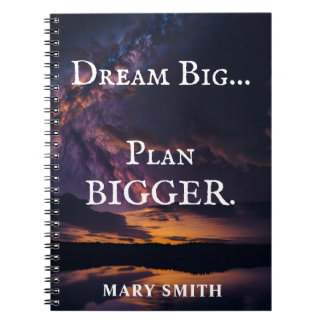 Dream Big, Plan Bigger - Night Sky individuell anp Notizblock