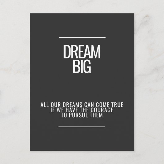 Dream Big Postcard Postkarte (Vorderseite)